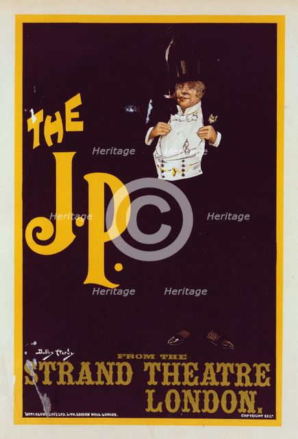 Affiche anglaise "The J. P." pour le Strand Théâtre de Londres, c1899. Creator: Dudley Hardy.