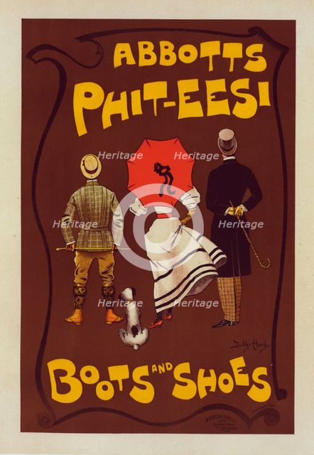 Affiche anglaise pour la fabrique de chaussures (Bottes et Souliers) "Abbots Phit-Eesi", c1897. Creator: Dudley Hardy.