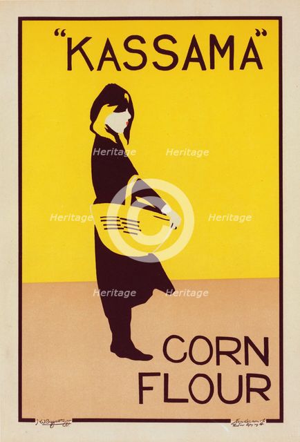 Affiche anglaise pour le "Corn Flour Kassama"., c1900. Creator: William Nicholson.