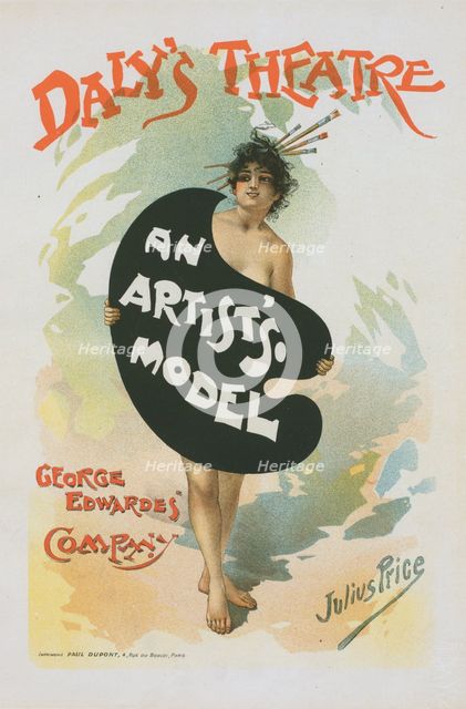 Affiche anglaise pour le Daly's Théâtre, "An Artist's Model", c1896. Creator: Julius Mendes Price.