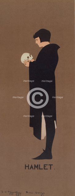 Affiche anglaise pour le drame de "Hamlet", c1898. Creator: James Pryde.