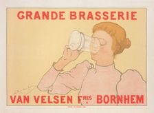 Affiche belge. "Grande Brasserie Van Velsen frères. Bornhem"., c1896. Creator: Armand Rassenfosse