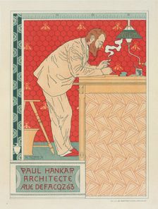 Affiche belge pour "M. Paul Hankar, architecte"., c1897. Creator: Adolphe Crespin