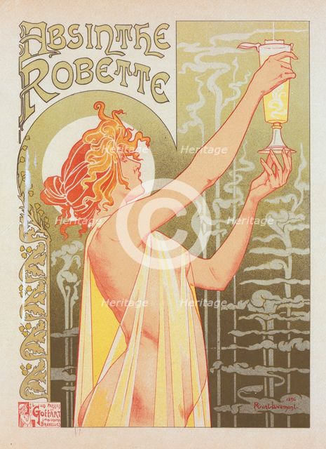 Affiche belge pour l' "Absinthe Robette"., c1898. Creator: Henri Privat-Livement.
