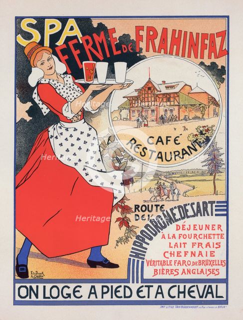 Affiche belge pour la "Ferme de la Frahinfaz"., c1896. Creator: Edouard Duyck.