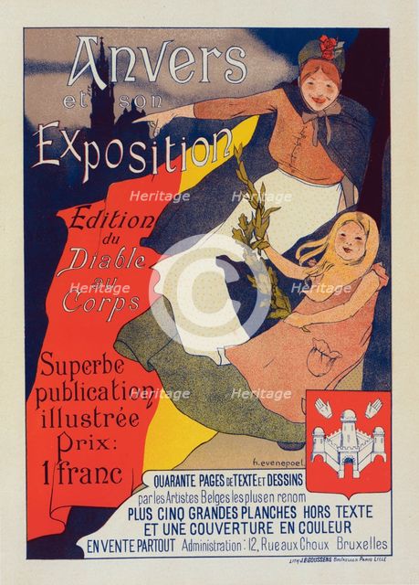 Affiche belge pour la publication "Anvers et son Exposition"., c1898. Creator: Henri Evenepoel.
