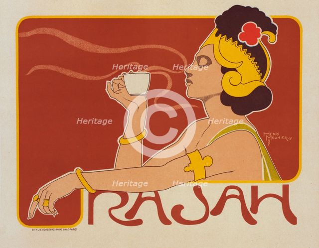 Affiche belge pour le "Café Rajah", c1899. Creator: Henri Meunier.
