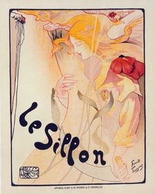 Affiche belge pour le Cercle de Peinture, "le Sillon"., c1897. Creator: Fernand Toussaint
