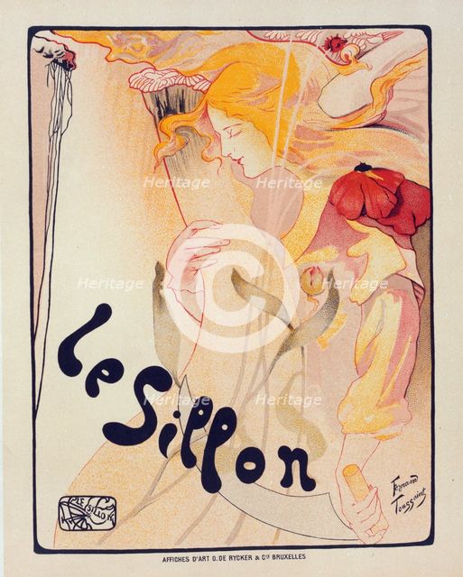 Affiche belge pour le Cercle de Peinture, "le Sillon"., c1897. Creator: Fernand Toussaint.