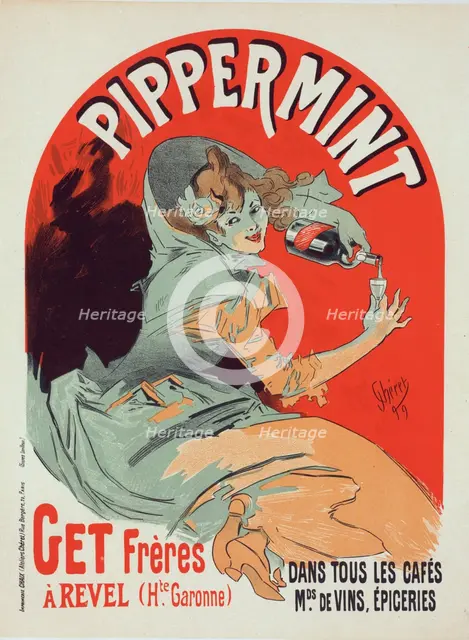 Affiche belge pour le "Pippermint"., c1900. Creator: Jules Cheret.