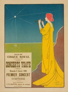 Affiche belge pour les "Concerts Ysaye" donnés à Bruxelles, c1896. Creator: Henri Meunier