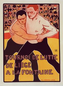 Affiche belge pour un "Tournoi de Lutte"., c1900. Creator: Armand Rassenfosse