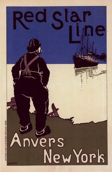 Affiche belge "Red Star Line"., c1900. Creator: Hendrick Cassiers