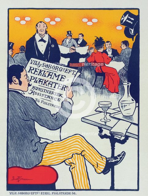 Affiche danoise pour les "Affiches artistiques Wilh. Söborg"., c1897. Creator: Paul Fischer.