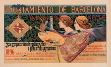 Affiche espagnole pour la "Troisième Exposition de Barcelone", c1897. Creator: Alexandre de Riquer