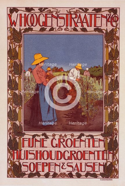 Affiche hollandaise pour la "Maison Whoogenstraaten et Co" (Denrées alimentaires)., c1900. Creator: Johann Georg van Caspel.