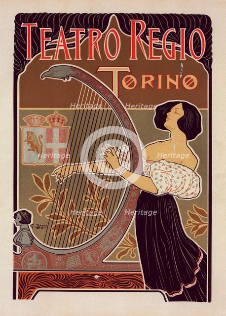 Affiche italienne pour le "Théâtre royal de Turin", c1899. Creator: Giuseppe Boano.