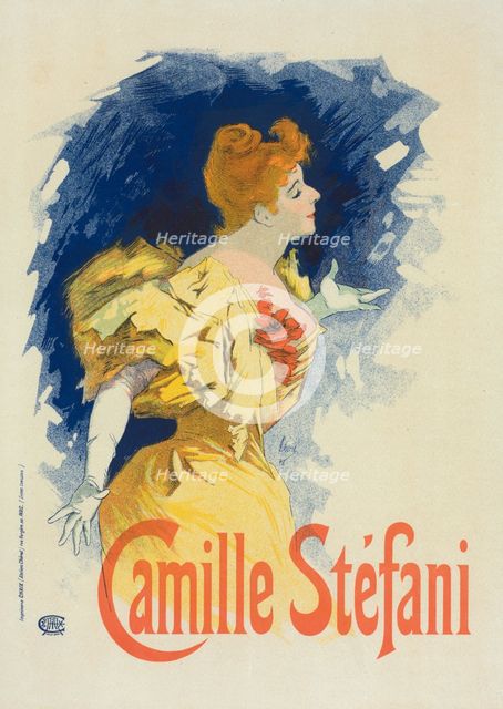 Affiche pour Mlle "Camille Stéfani"., c1897. Creator: Jules Cheret.