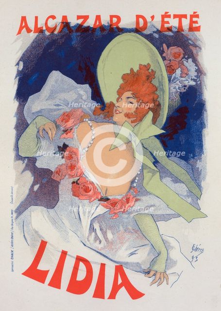 Affiche pour l'Alcazar d'Été, "Lidia"., c1896. Creator: Jules Cheret.