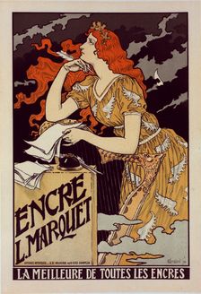 Affiche pour l "Encre Marquet", c1899. Creator: Eugene Samuel Grasset