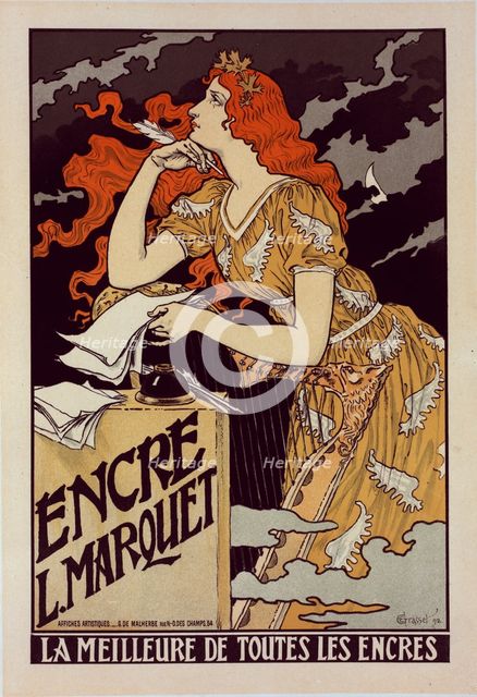 Affiche pour l' "Encre Marquet", c1899. Creator: Eugene Samuel Grasset.