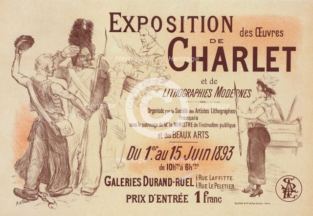 Affiche pour l' "Exposition Charlet"., c1900. Creator: Adolphe Willette.