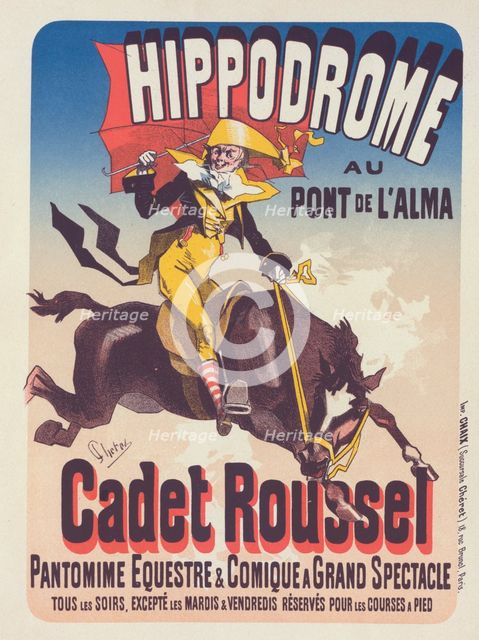 Affiche pour l'Hippodrome, "Cadet Roussel"., c1898. Creator: Jules Cheret.