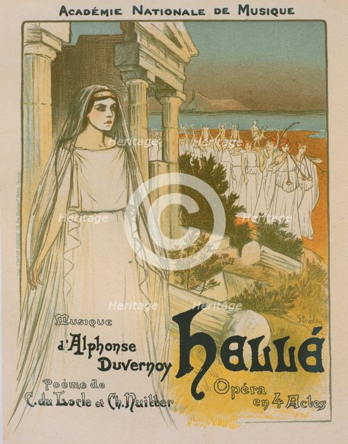 Affiche pour l'opéra "Hellé", représenté au Théâtre national de l'Opéra, c1896. Creator: Theophile Alexandre Steinlen.