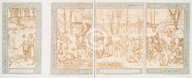 Affiche pour l'Union pour l'Action morale, "l'Enfance de Sainte Geneviève"., c1897. Creator: Pierre Puvis de Chavannes.