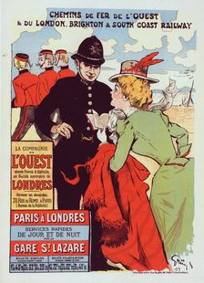 Affiche pour la Cie de l'Ouest : "Paris-Londres"., c1900. Creator: Jules Alexandre Grun