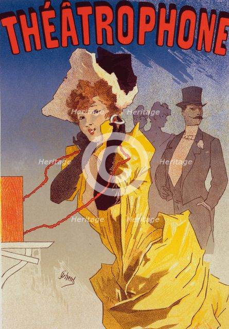 Affiche pour la Compagnie de "Théâtrophone"., c1896. Creator: Jules Cheret.