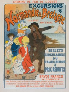 Affiche pour la Compagnie des Chemins de fer de l'Ouest,"Excursions en Normandie et Bretagne", c1896 Creator: Georges Meunier