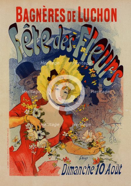 Affiche pour la "Fête des Fleurs de Bagnères-de-Luchon"., c1898. Creator: Jules Cheret.