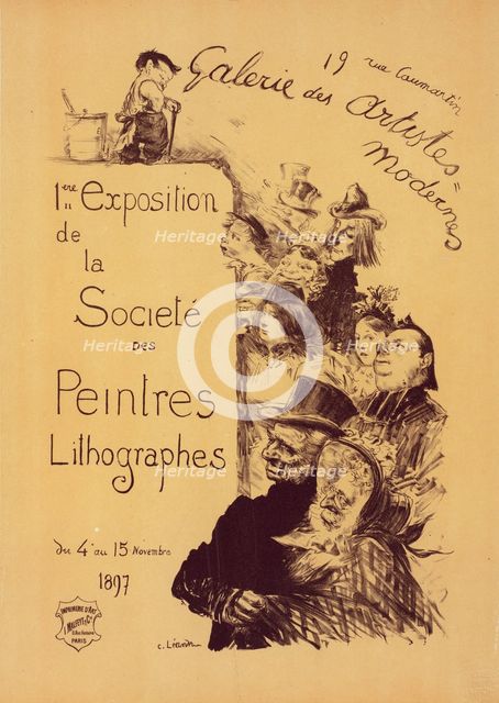 Affiche pour la "Galerie des Artistes modernes"., c1900. Creator: Charles-Lucien Leandre.