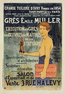 Affiche pour la "Grande Tuilerie d'Ivry" (Usine Émile Muller)., c1898. Creator: Alexandre Louis Marie Charpentier