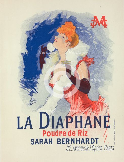 Affiche pour la Poudre de Riz "la Diaphane"., c1898. Creator: Jules Cheret.