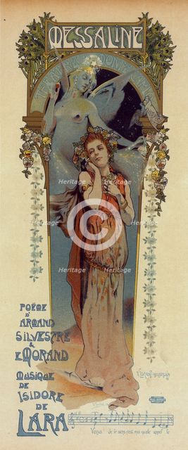 Affiche pour la représentation de l'opéra "Messaline" au Casino de Monte-Carlo., c1899. Creators: V Guillet, Vincent Lorant-Heilbronn.