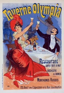 Affiche pour la "Taverne Olympia"., c1900. Creator: Jules Cheret