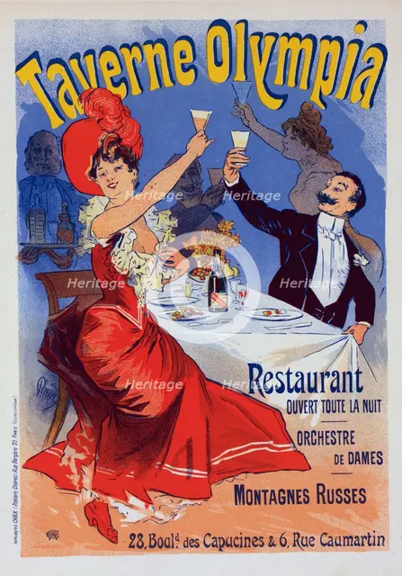 Affiche pour la "Taverne Olympia"., c1900. Creator: Jules Cheret.