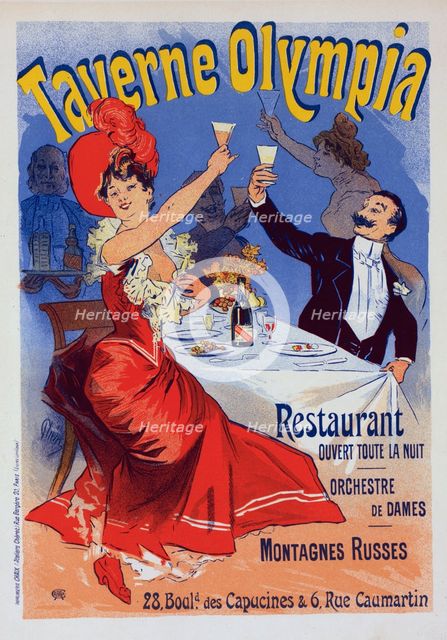Affiche pour la "Taverne Olympia"., c1900. Creator: Jules Cheret.