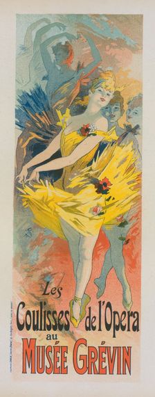 Affiche pour le Musée Grévin, "les Coulisses de l'Opéra"., c1896. Creator: Jules Cheret