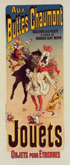 Affiche pour le Magasin "Aux Buttes Chaumont"., c1898. Creator: Jules Cheret