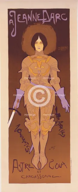 Affiche pour le Magasin de Nouveautés "A Jeanne d'Arc", à Carcassonne., c1898. Creator: Georges de Feure.