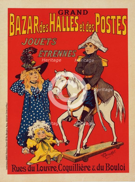 Affiche pour le "Bazar des Halles et Postes"., c1900. Creator: Fernand Fernel.
