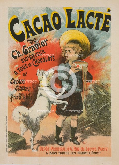 Affiche pour le "Cacao lacté, de Ch. Gravier"., c1896. Creator: Lucien Lefevre.