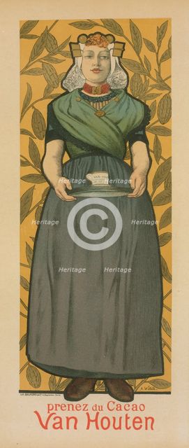 Affiche pour le "Cacao Van Houten"., c1896. Creator: Adolphe Willette.