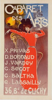 Affiche pour le "Cabaret des Arts"., c1900. Creator: Charles Lucas
