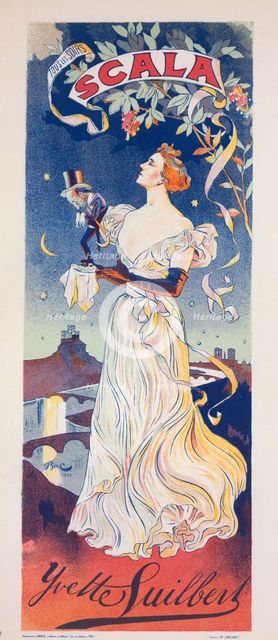 Affiche pour le Concert de la Scala, "Yvette Guilbert"., c1896. Creator: Ferdinand Sigismund Bac.