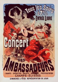 Affiche pour le "Concert des Ambassadeurs", c1899. Creator: Jules Cheret