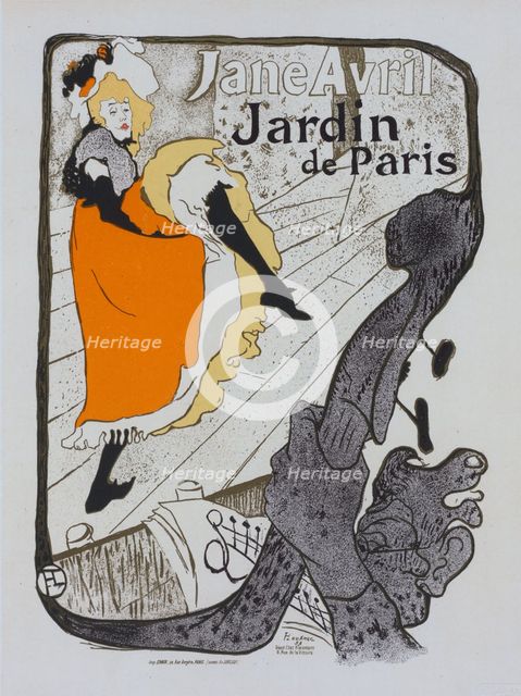 Affiche pour le Jardin de Paris "Jane Avril"., c1898. Creator: Henri de Toulouse-Lautrec.
